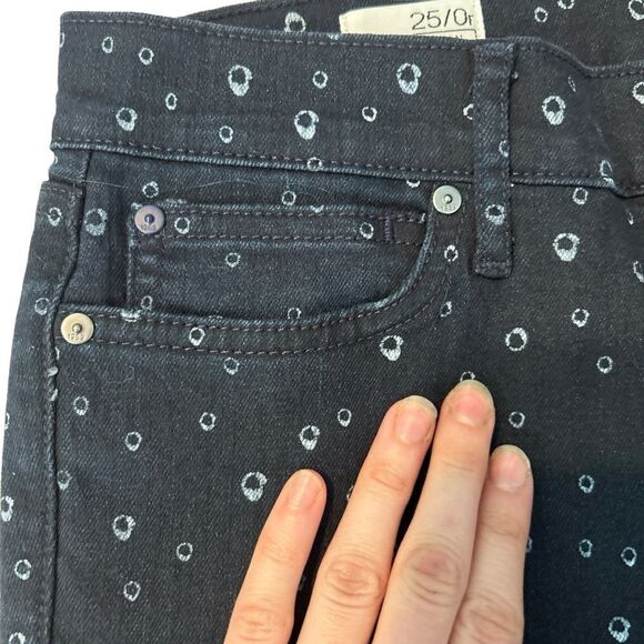 Gap Skinny Legging Jean Raindrop Print Dark Blue Size 25 - Picture 4 of 10